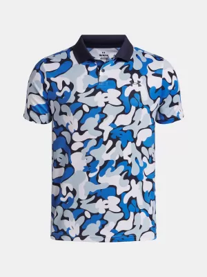 Fantovska majica s kratkimi rokavi UNDER ARMOUR UA MATCHPLAY PRINTED POLO 1377349-412 MODRA