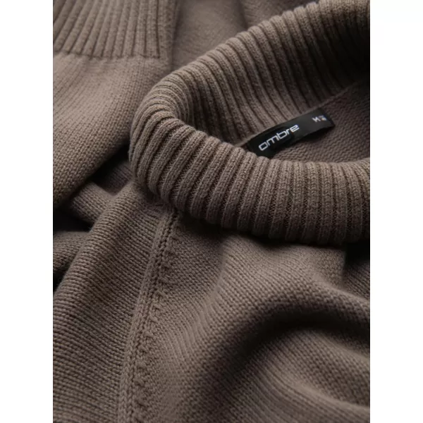  Moški pulover OMBRE OM-SWTN-0163 SIVO-RJAVA 