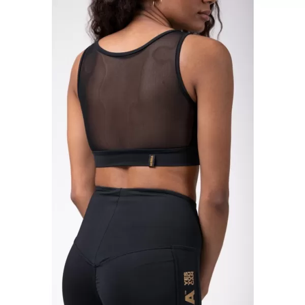  Zlati mrežasti mini top 830 BLACK Nebbia 