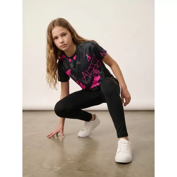  Otroška premium funkcionalna majica ALTISPORT VOJ/ALK076TR01 ČRNA/FLUO ROZA 