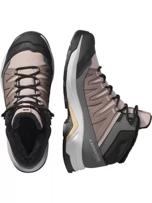 Ženski čevlji SALOMON X-ADVENTURE COLDRUSH WATERPROOF W ETHEREA/ŽELEZNA/MAHAGONI VRTNICA