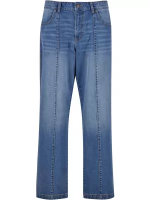 Moške kavbojke URBAN CLASSICS TB7605 SREDNJE TEMNO MODRO OPRANO