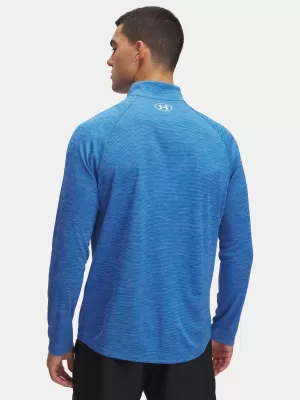 Moška majica s kratkimi rokavi UNDER ARMOUR UA TECH TEXTURED 1/2 ZIP 1382797-402 MODRA