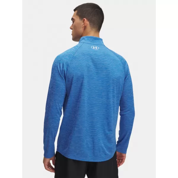  Moška majica s kratkimi rokavi UNDER ARMOUR UA TECH TEXTURED 1/2 ZIP 1382797-402 MODRA 