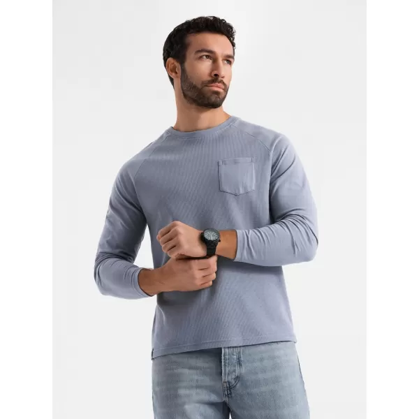  Moška majica s kratkimi rokavi OMBRE OM-LSCL-0109 MODRI DENIM 