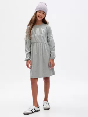 Otroška oblačila GAP LOGO DRESS 793146-01 SVETLO HEATHER SIVA