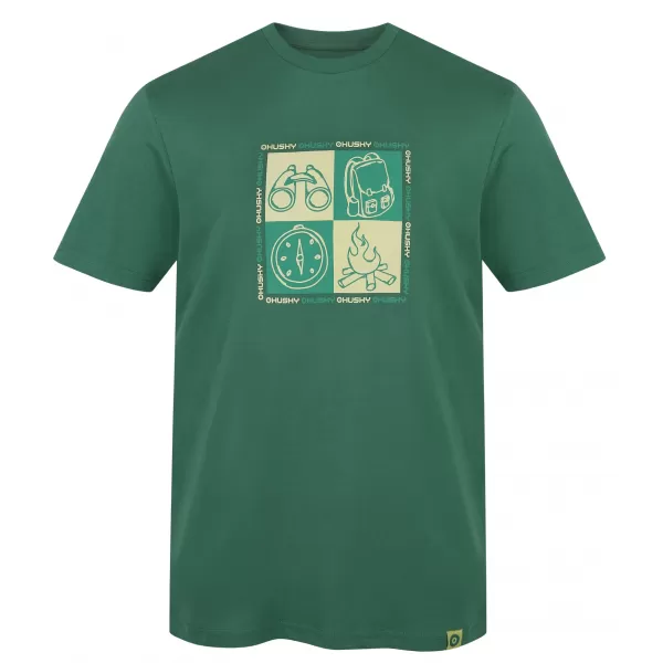  Moška majica s kratkimi rokavi HUSKY TEE SQUARE M ZELENA 