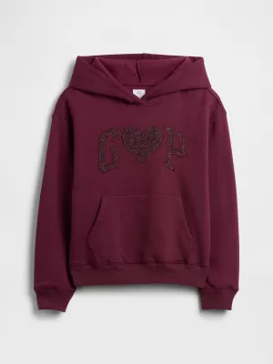 Otroški pulover GAP LOGO HOODIE PULLOVER 839160-00 BORDO LUREX
