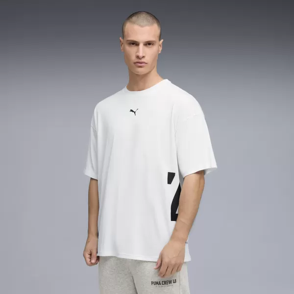  Moška majica s kratkimi rokavi PUMA M GRAPHIC OVERSIZED TEE 528528_02 PUMA BELA 