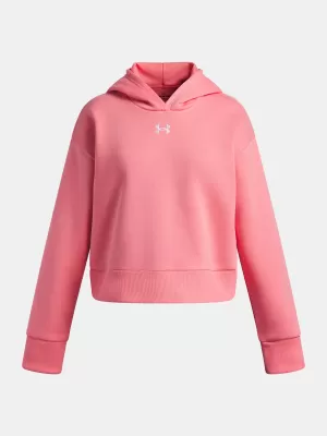 Pulover za deklico UNDER ARMOUR UA RIVAL FLEECE HOODIE 1379517-600 ROZA