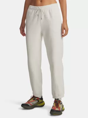 Ženske trenirke UNDER ARMOUR ICON TERRY VARSITY JOGGER 6004858-110 BELA