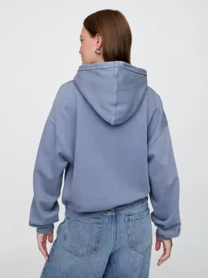 Ženski pulover GAP LOGO PULLOVER HOODIE 746918-01 BAINBRIDGE MODRA
