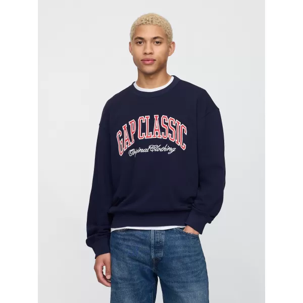  Moški pulover GAP CLASSIC LOGO SWEATSHIRT 744748-01 MORNARIŠKA UNIFORMA 