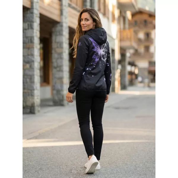 Ženska vrhunska softshell jakna ALTISPORT VOJ/ALW077JACK01 ČRNA/VIJOLIČNA 