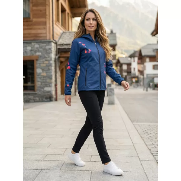  Ženska vrhunska softshell jakna ALTISPORT VOJ/ALW077JACK01 MORNARSKO MODRA/ORANŽNA 
