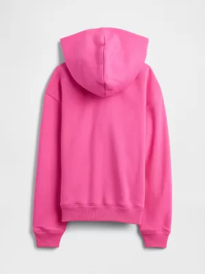 Otroški pulover GAP LOGO PULLOVER HOODIE 797762-03 VESELO ROZA