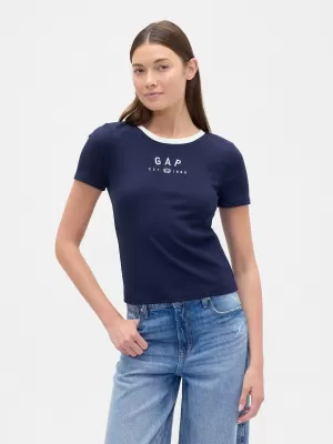 Ženska majica s kratkimi rokavi GAP LOGO TEE 637782-10 MORNARIŠKA UNIFORMA
