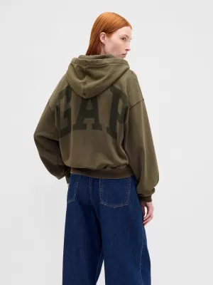 Ženski pulover GAP LOGO PULLOVER HOODIE 841725-13 PRANJE ČRNEGA MAHU
