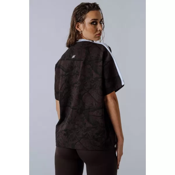  Majica sproščenega kroja POWER 894 TEMNO RJAVA CAMO Nebbia 