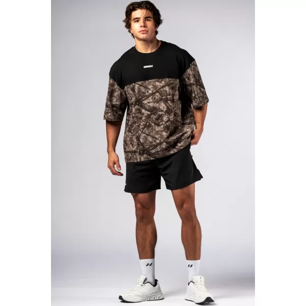  Oversized majica s kratkimi rokavi POWER 898 SVETLO RJAVA CAMO Nebbia 
