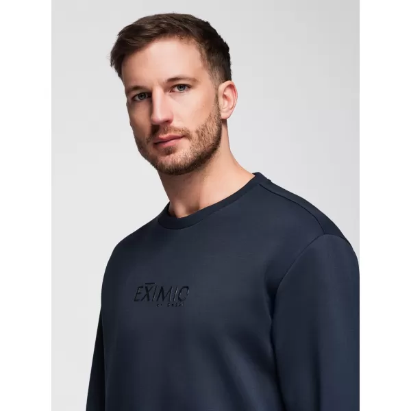  Moški pulover OMBRE OM-SNBC-0199 TEMNO MODRA 