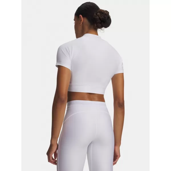  Ženska majica s kratkimi rokavi HEATGEAR CROP MOCK SS 6010006-100 BELA Under Armour 