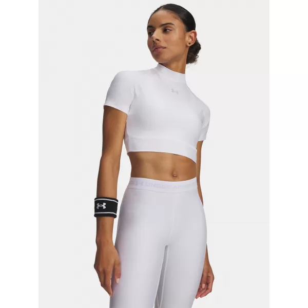  Ženska majica s kratkimi rokavi HEATGEAR CROP MOCK SS 6010006-100 BELA Under Armour 