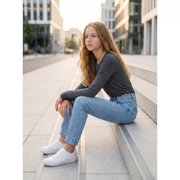  Dekliška majica z dolgimi rokavi SAM 73 GT 509 ČRNA 