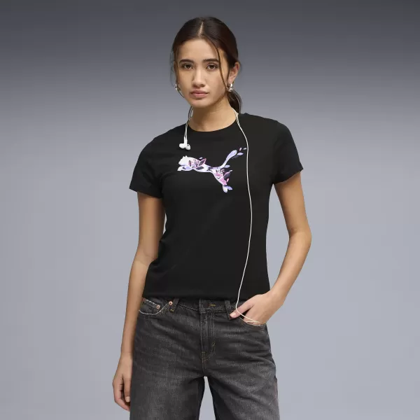  Ženska majica s kratkimi rokavi PUMA GRAPHICS TEE 3 691912_01 ČRNA PUMA 