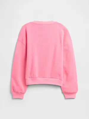 Otroški pulover GAP CREW SWEATSHIRT 839163-00 ROŽNATO SRCE