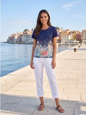 Ženska majica s kratkimi rokavi ALTISPORT HELINA TEMNO MODRA