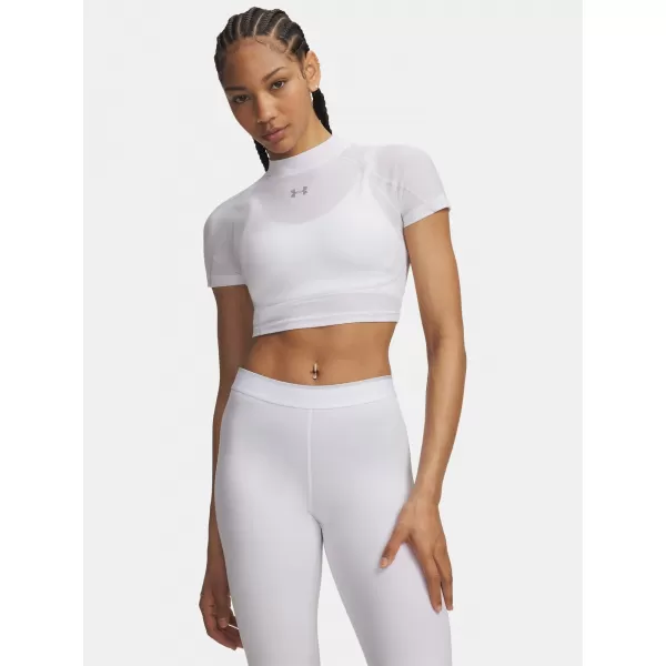  Ženska majica s kratkimi rokavi UNDER ARMOUR HEATGEAR ELITE CROP MCK SS 6014710-100 BELA 