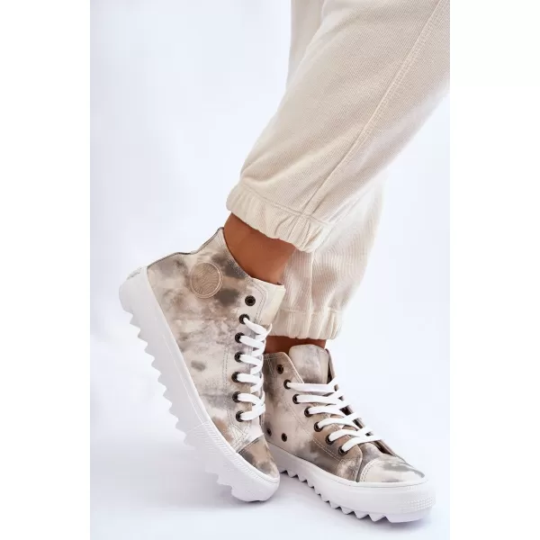  Ženske superge BIG STAR LL274047 WHITE/OLIVE Big Star Shoes 