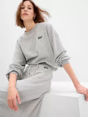 Ženski pulover GAP LOGO VOLUME SLEEVE SWEATSHIRT 476351-02 SVETLO HEATHER SIVA