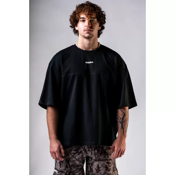  Oversized majica s kratkimi rokavi POWER 898 BLACK Nebbia 