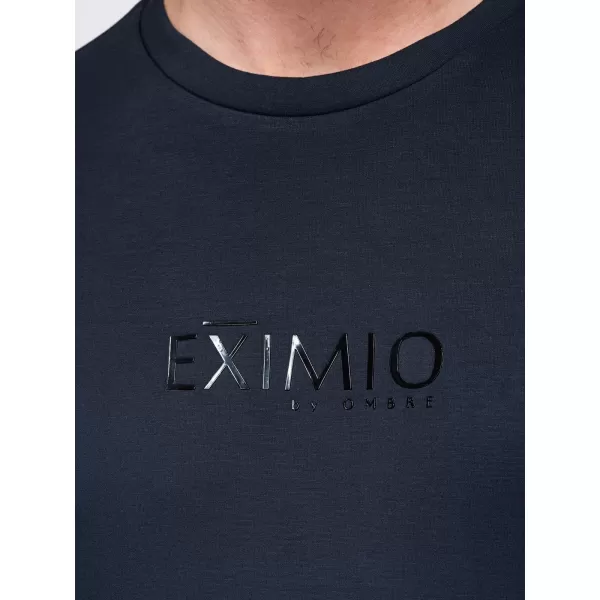  Moški pulover OMBRE OM-SNBC-0199 TEMNO MODRA 