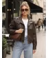 Ženska jakna DSTREET TY5650 RJAVA