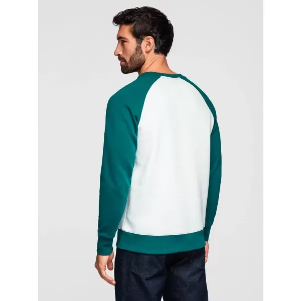  Moški pulover OMBRE OM-SSNZ-0239 SMETANA IN TEMNO ZELENA 