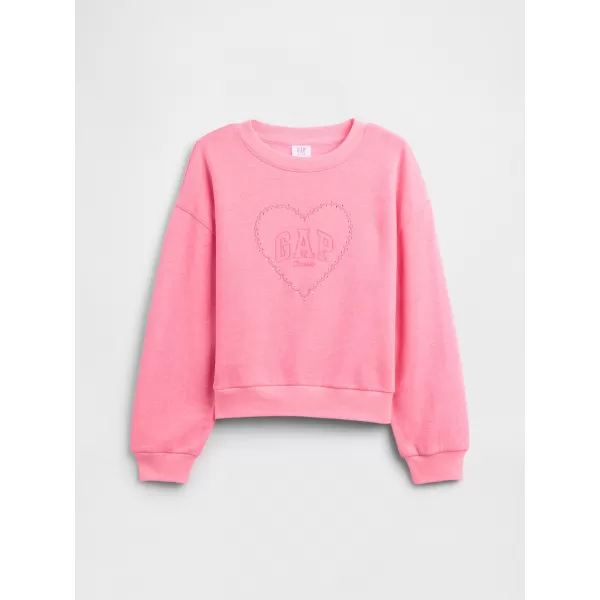  Otroški pulover GAP CREW SWEATSHIRT 839163-00 ROŽNATO SRCE 