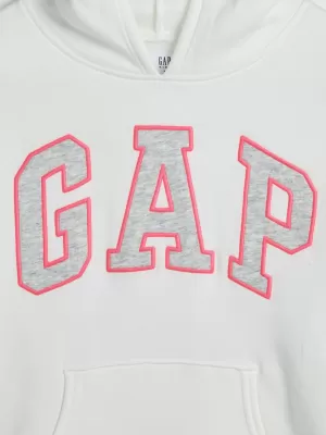 Otroški pulover GAP PULLOVER LOGO HOODIE 849381-11 NOVO UMAZANO BELO