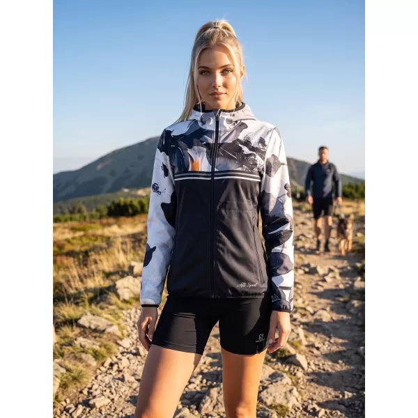  Ženska vrhunska softshell jakna ALTISPORT VOJ/ALW117JACK01 ČRNA/ORANŽNA 