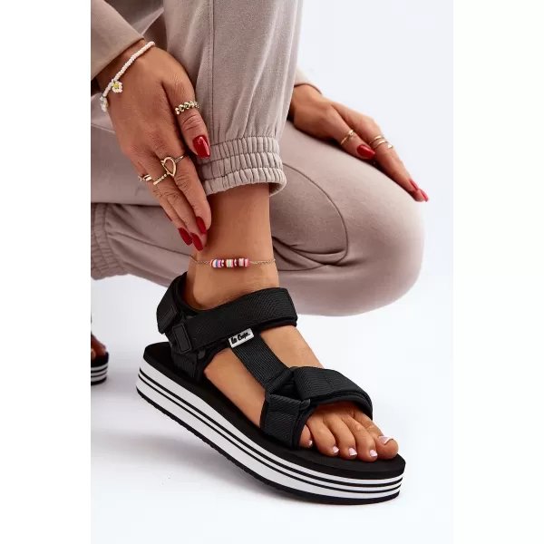  Ženske sandale LEE COOPER LCW-24-05-2753L ČRNO/BELO 