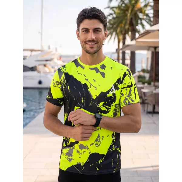  Moška vrhunska majica s kratkimi rokavi ALTISPORT VOJ/ALM131TR01 FLUO RUMENA/ČRNA 