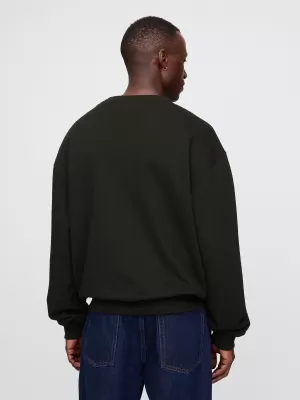 Moški pulover GAP LOGO CREW SWEATSHIRT 616625-02 PRAVA ČRNA