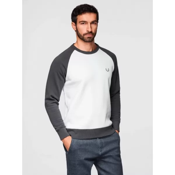  Moški pulover OMBRE OM-SSNZ-0239 SMETANA IN GRAFIT 