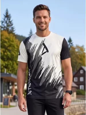 Moška premium funkcionalna majica s kratkimi rokavi ALTISPORT VOJ/ALM006TR01 ČRNA