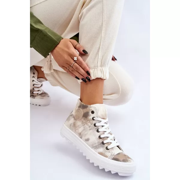  Ženske superge BIG STAR LL274047 WHITE/OLIVE Big Star Shoes 