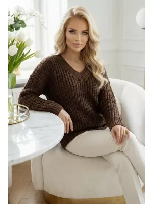 Ženski pulover NUMOCO 661-2 ČOKOLADA