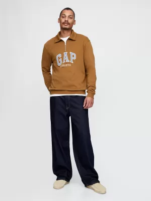 Moški pulover GAP POLO HALF ZIP SWEATSHIRT 744734-00 SVETLO RJAVA
