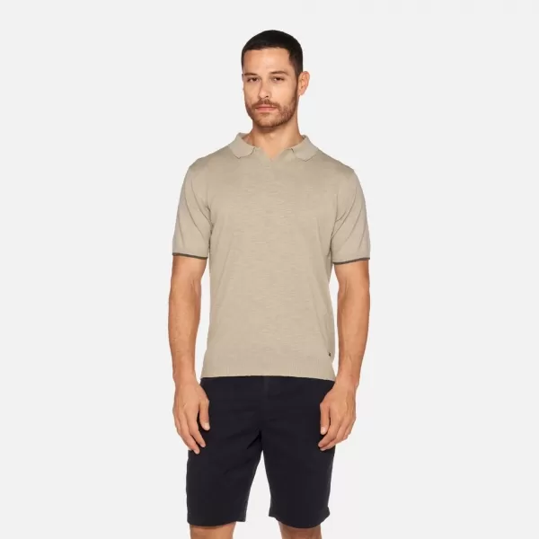  Moška majica s kratkimi rokavi GEOX KNIT G012318 BEŽ 